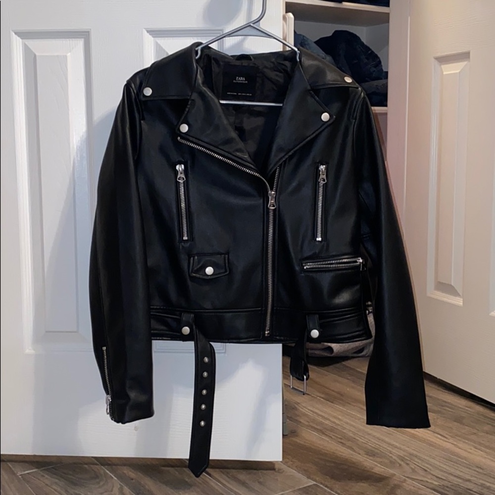 ZARA moto leather jacket